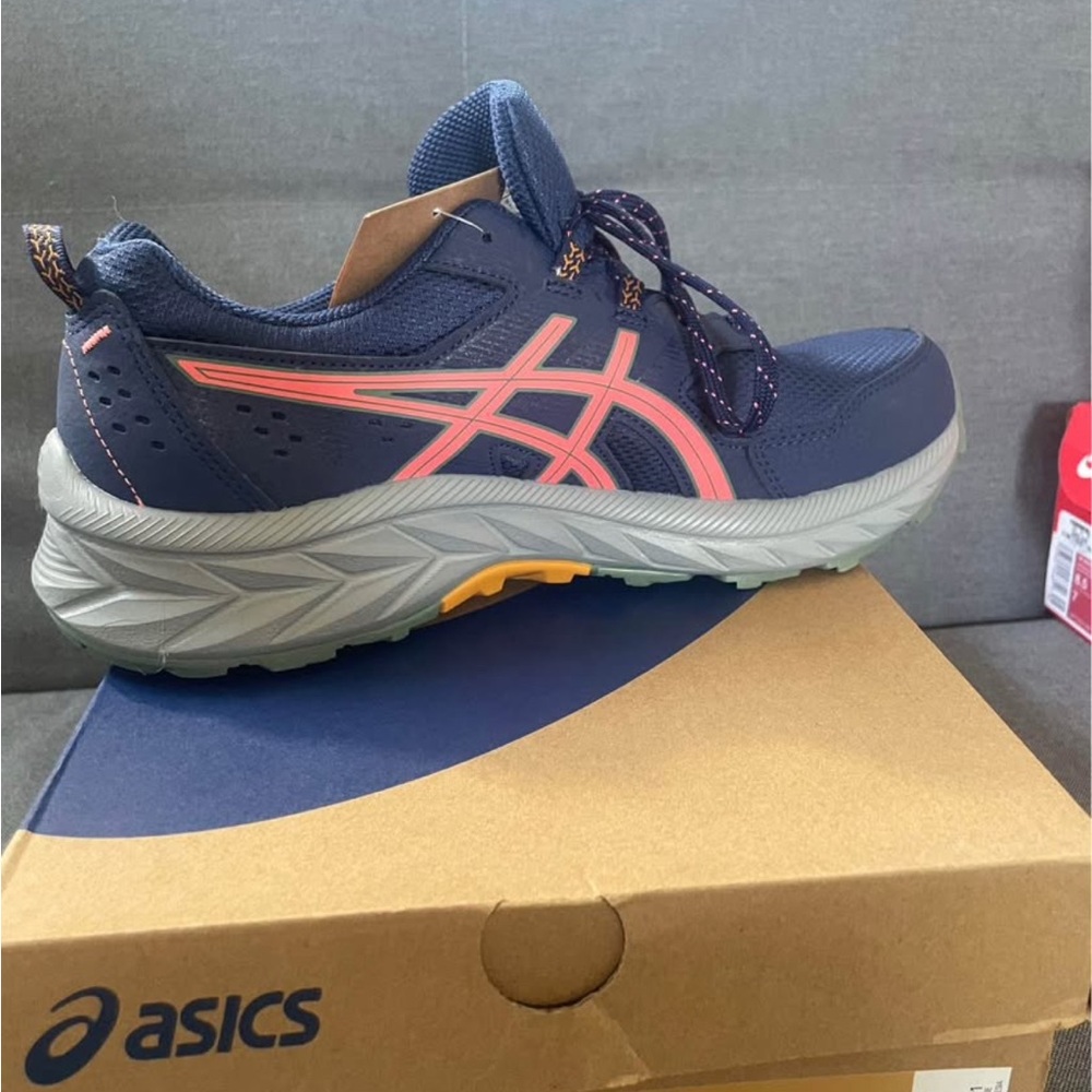 Asics Women's Navy and Pink Running Shoes
